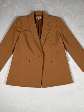 Open Edit Blazer Women Size S Brown One-Button Oversized Workwear Office EUC